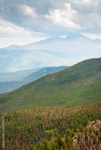 Fototapeta Naklejka Na Ścianę i Meble -  Hazy Mountain View, Rocky Mountain National Park