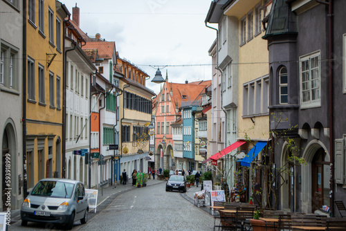 Germany- Baden-Wurttemberg- Ravensburg- street view with houses