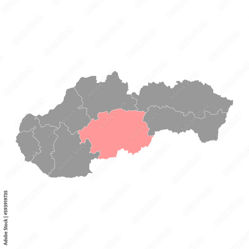 Banska Bystrica map, region of Slovakia. Vector illustration.