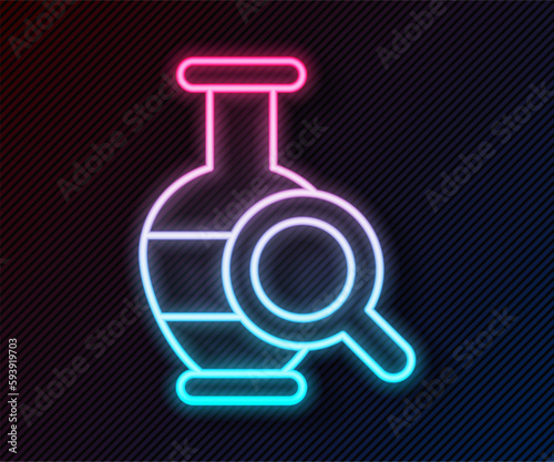 Glowing neon line Ancient amphorae icon isolated on black background. Vector