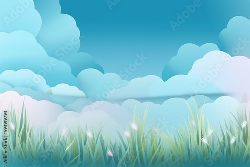 background with grass and sky, abstract art, generative ai