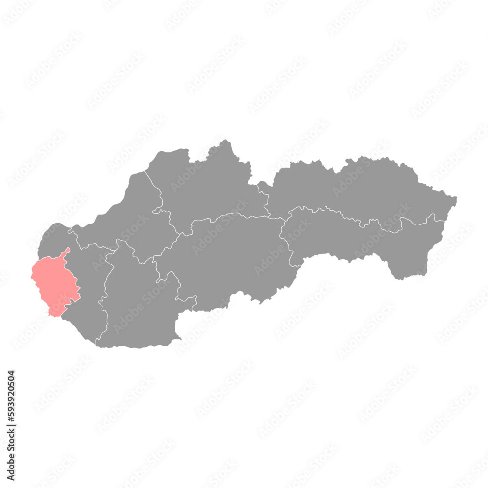 Samolepka Bratislava map, region of Slovakia. Vector illustration.