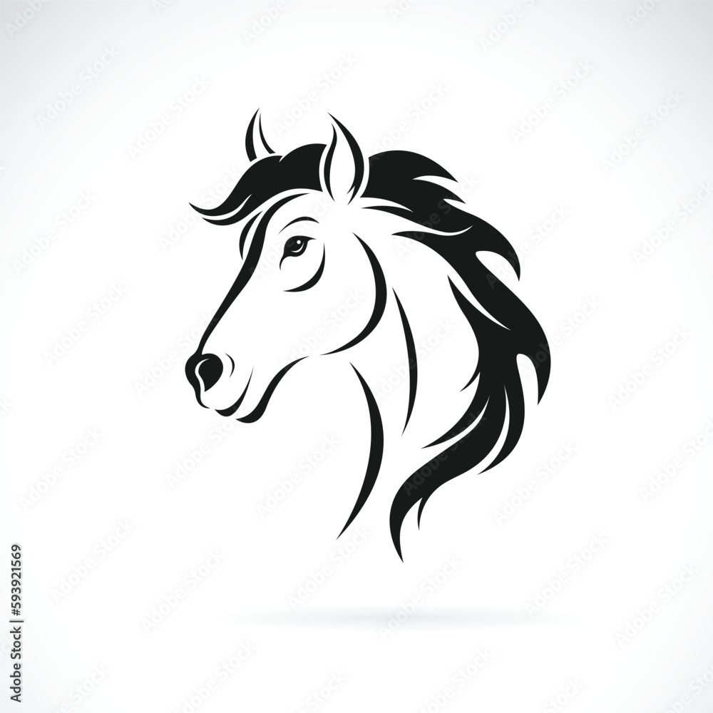 Vector of a horse head design on white background. Easy editable layered vector illustration. Pets. Wild Animals.