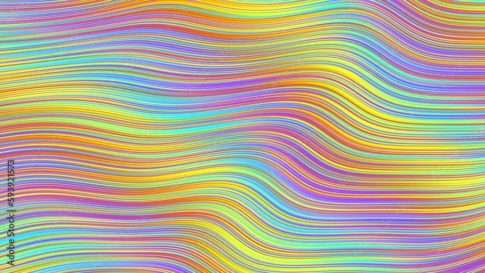 Looping abstract psychedelic wavy background for loop playback. 4k video. Wavy thin lines Looping abstract psychedelic wavy background for loop playback. 4k video. Wavy thin lines