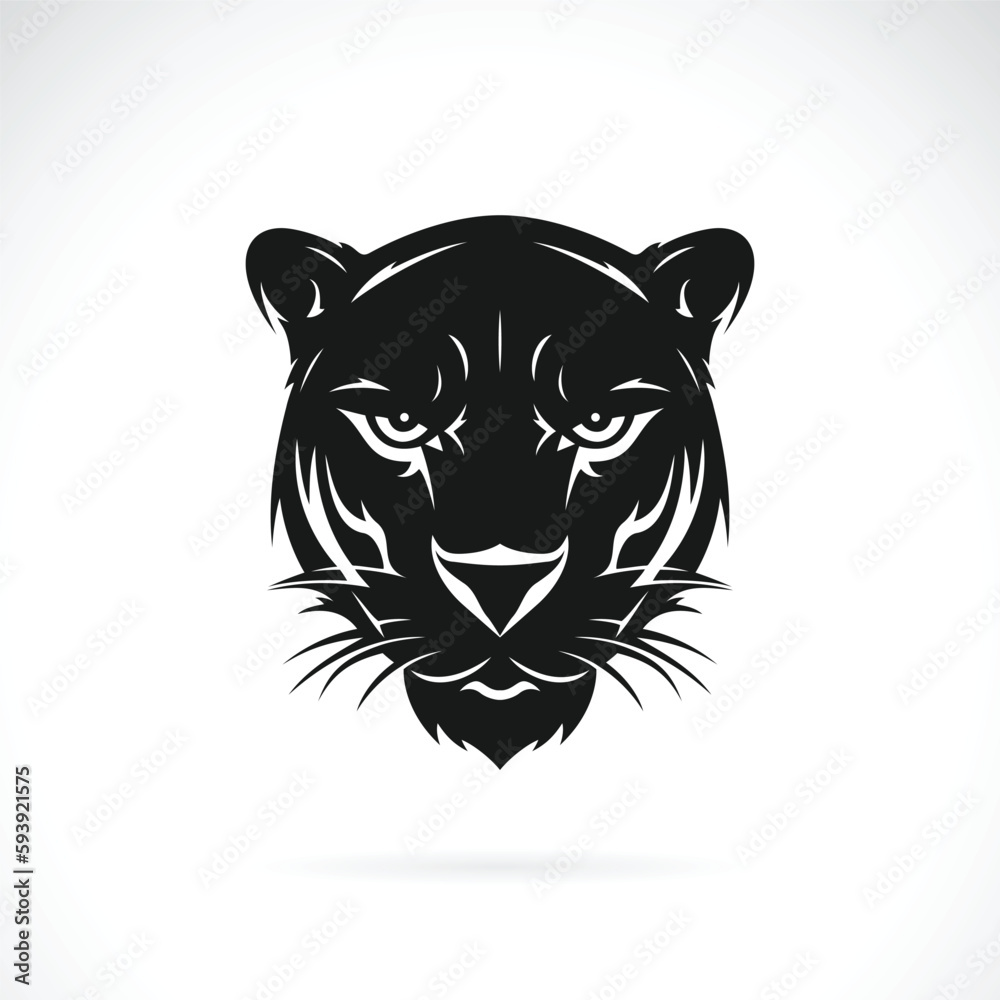 Vector of a black panther head design on white background. Easy editable layered vector illustration. Wild Animals. Vector of a black panther head design on white background. Easy editable layered vector illustration. Wild Animals.