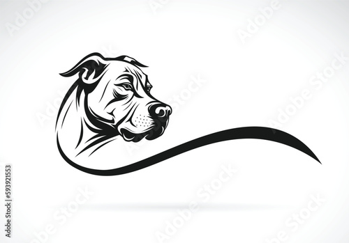 Vector of an american pitbull terrier dog head design on white background. Easy editable layered vector illustration. Pets.