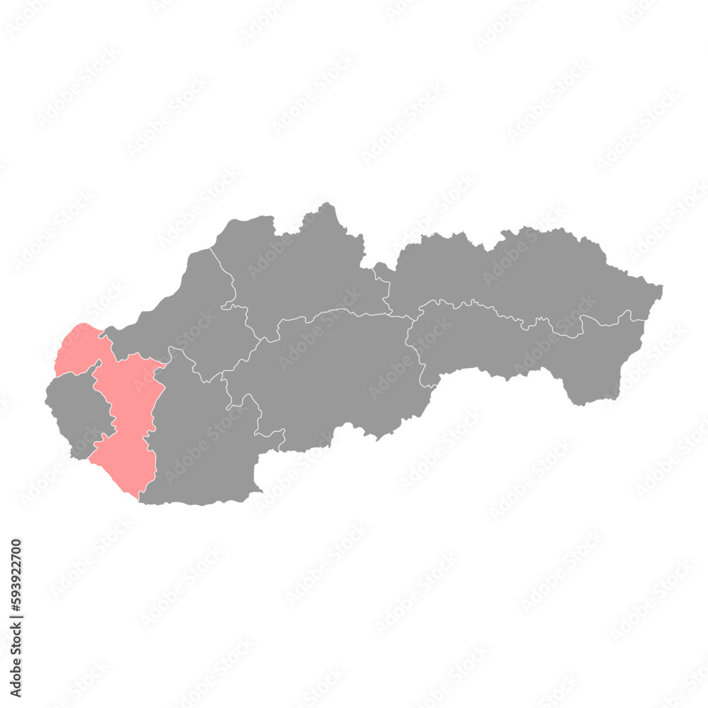 Trnava map, region of Slovakia. Vector illustration. Trnava map, region of Slovakia. Vector illustration.