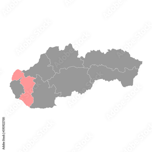 Trnava map  region of Slovakia. Vector illustration.