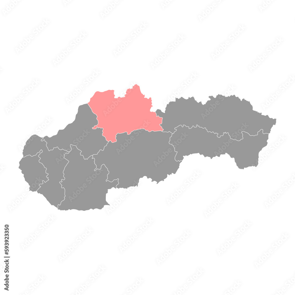 Naklejka premium Zilina map, region of Slovakia. Vector illustration.