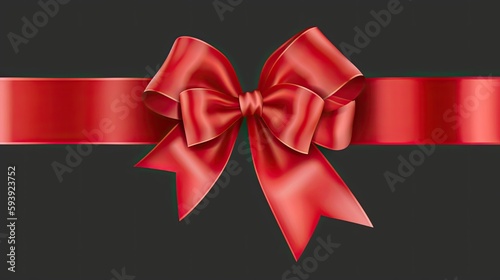 red bow on black background, ai generative