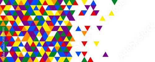 Colorful geometric background. LGBT Pride Month. Pride flag. Human rights or diversity concept. LGBT event banner design. © natrot