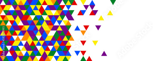 Colorful geometric background. LGBT Pride Month. Pride flag. Human rights or diversity concept. LGBT event banner design.