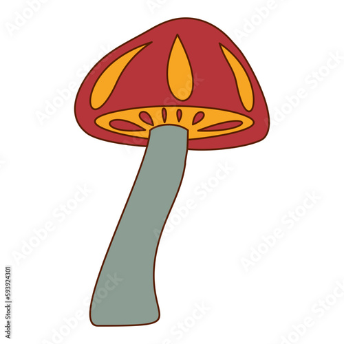 Retro Mushroom Illustration