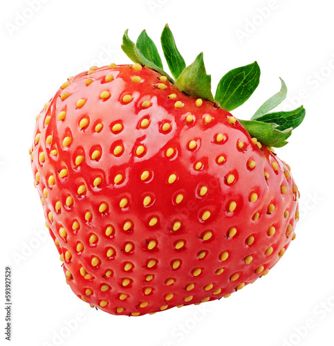 Strawberry isolated on transparent background. Full depth of field.