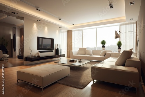 Elegant classic interior with a sofa  generative ai