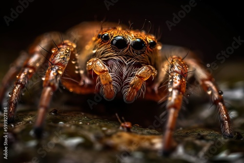 Macro shot on a bug, generative ai © FrankBoston