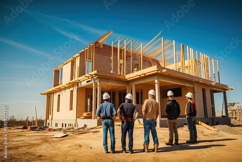 House under construction, b...