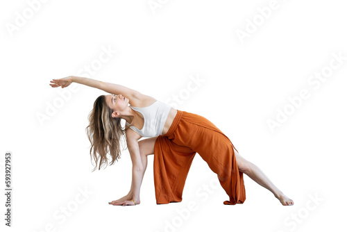 Yoga Trainer Exercise Bends Flexible body sportswear hobby fitness, transparent background.