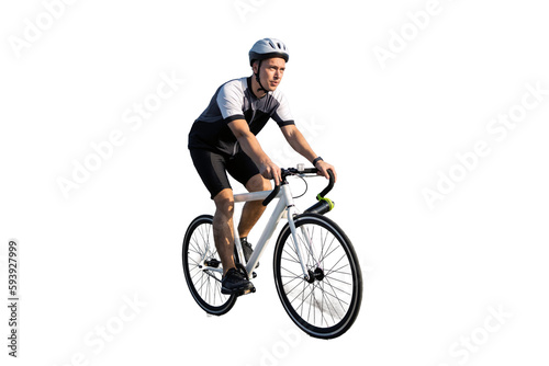 Fotografie, Tablou person riding a bicycle