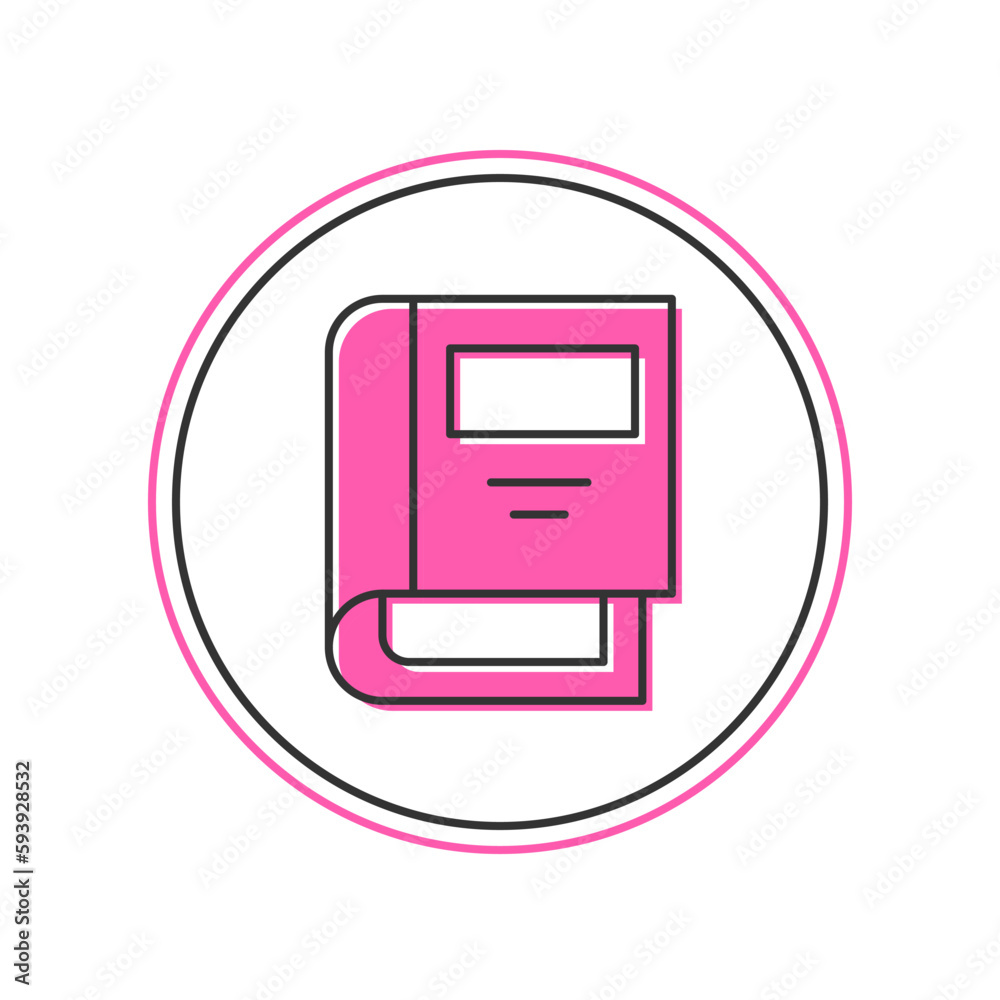 Filled outline History book icon isolated on white background. Vector