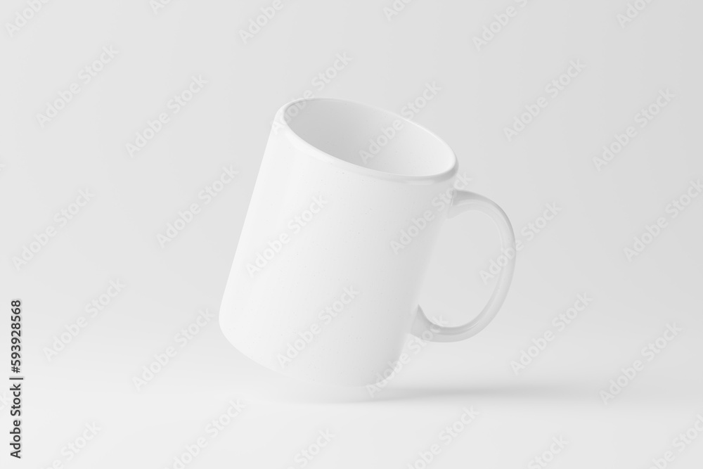 Obraz premium Ceramic Mug Cup For Coffee Tea White Blank 3D Rendering Mockup