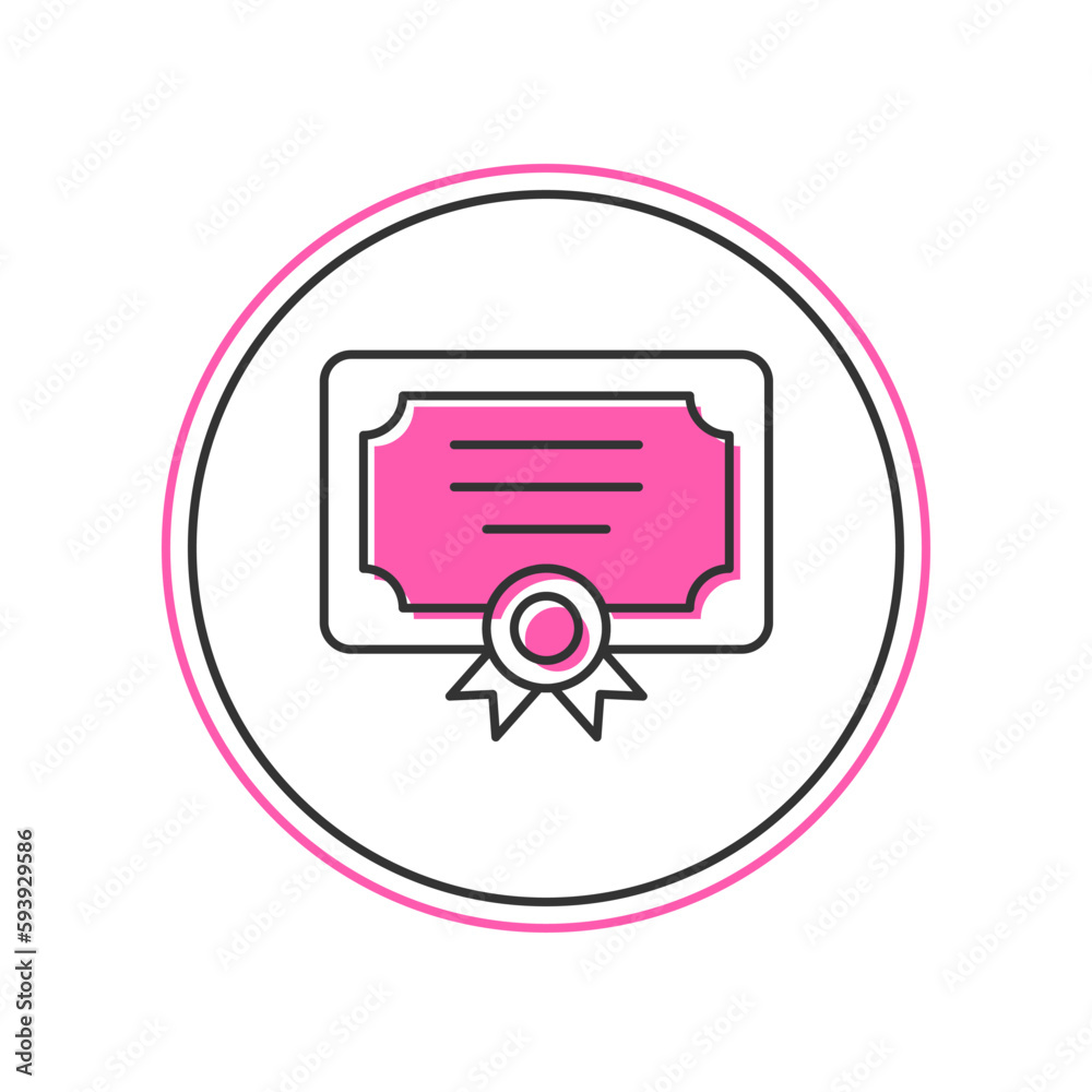Filled outline Certificate template icon isolated on white background. Achievement, award, degree, grant, diploma concepts. Vector Filled outline Certificate template icon isolated on white background. Achievement, award, degree, grant, diploma concepts. Vector
