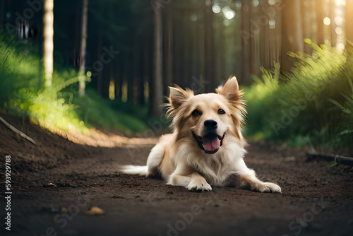 dog running on the street