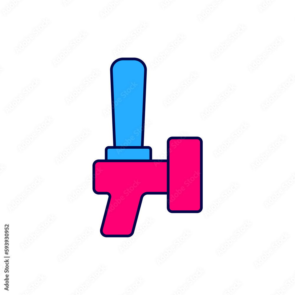 Filled outline Beer tap icon isolated on white background. Vector Filled outline Beer tap icon isolated on white background. Vector