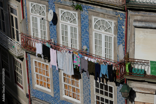 Typical building facades in Rua das Flores