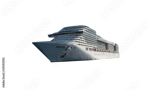 Isolated big luxury cruise ship ready for summertime. transparent png