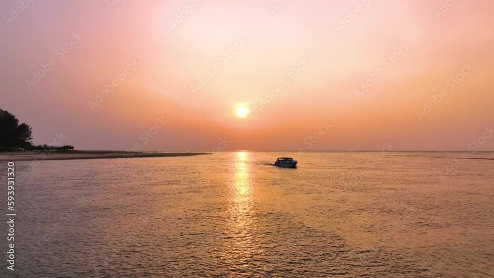 Landscape with sunset sky over ocean sea as water wave in the island as dawn sky scene Landscape with sunset sky over ocean sea as water wave in the island as dawn sky scene