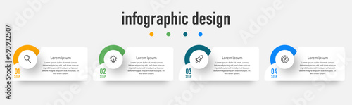 Fotografia Infographic modern business template with icons and 4 options or steps