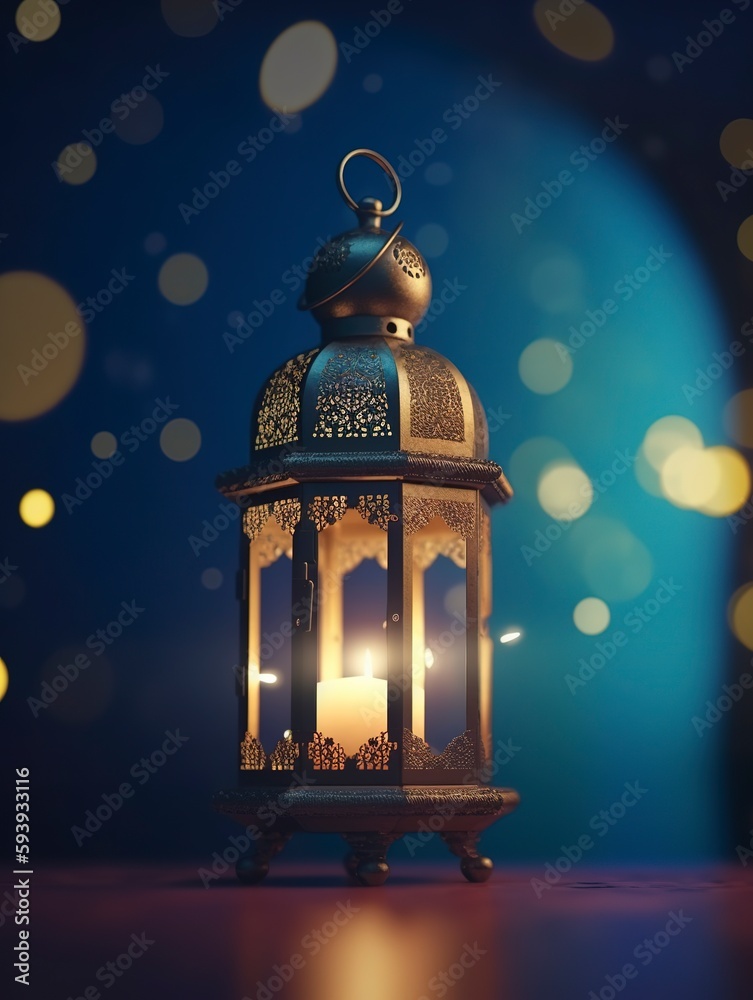 Arabic lantern dark background. Generative Ai. Arabic lantern dark background. Generative Ai.