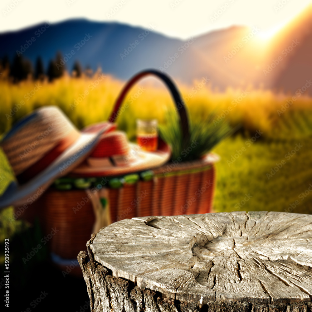 Obraz na plátně Picnic background of free space for your decoration.