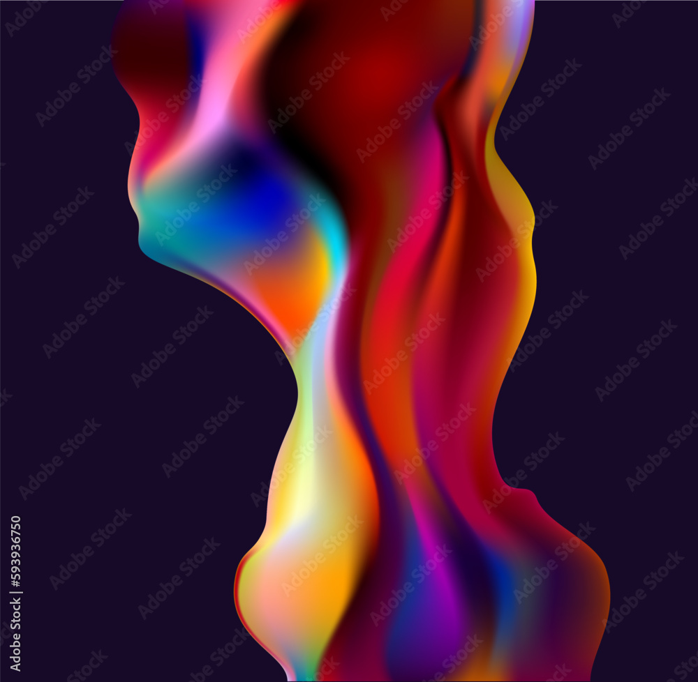 Abstract liquid holographic shape. Colorful fluid design element. Abstract liquid holographic shape. Colorful fluid design element.