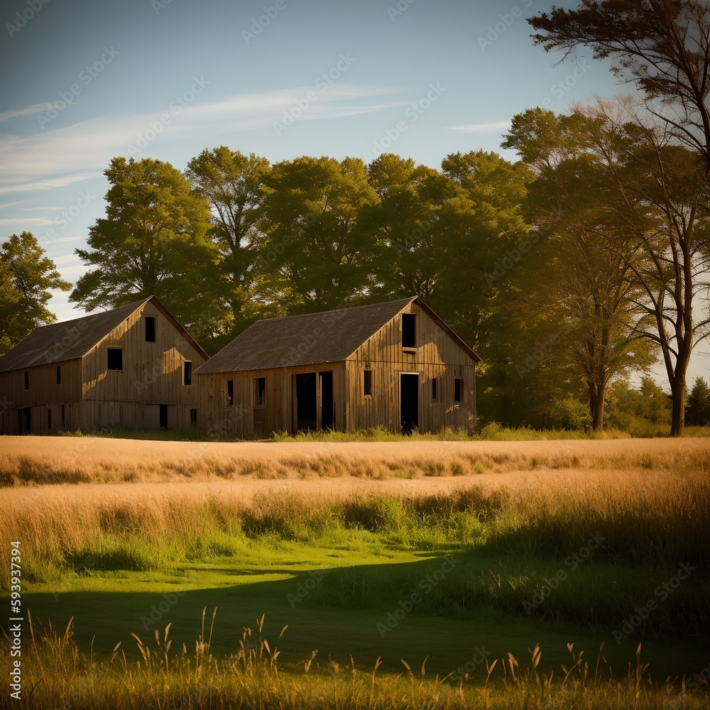 Obraz premium Abandoned buildings made with ai generative