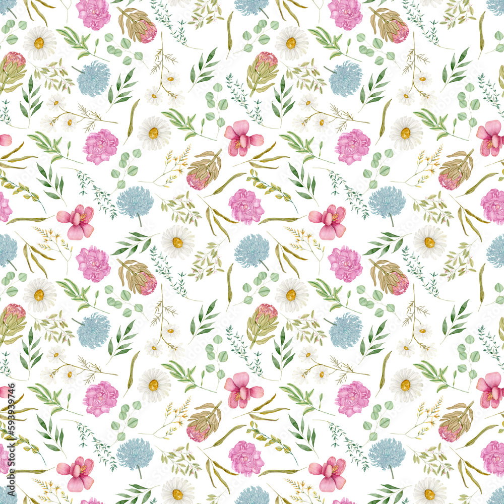 Padrão sem emenda floral romantico Padrão sem emenda floral romantico