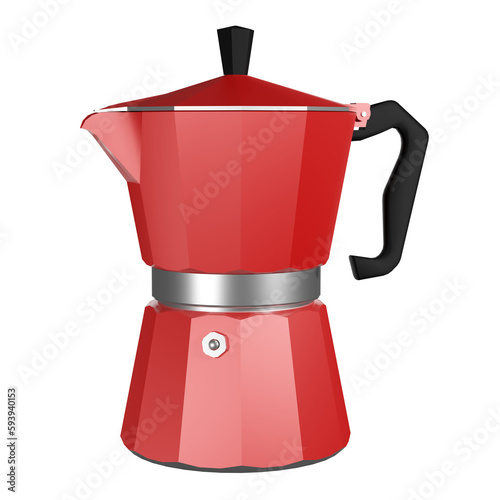 Bild auf Leinwand coffee maker moka pot red