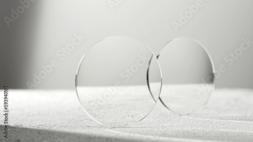 Lenses of glasses, sunglasses lenses of various colors, glass optical lenses taken separately, brochure pictures
