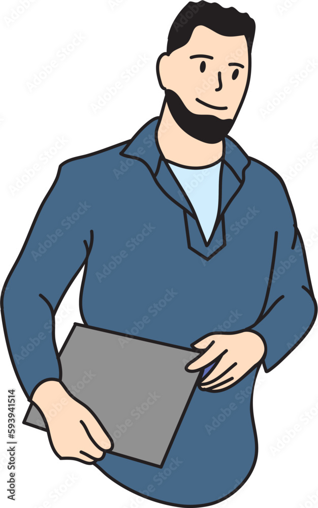 Positive Business Man Vector Illustration Positive Business Man Vector Illustration