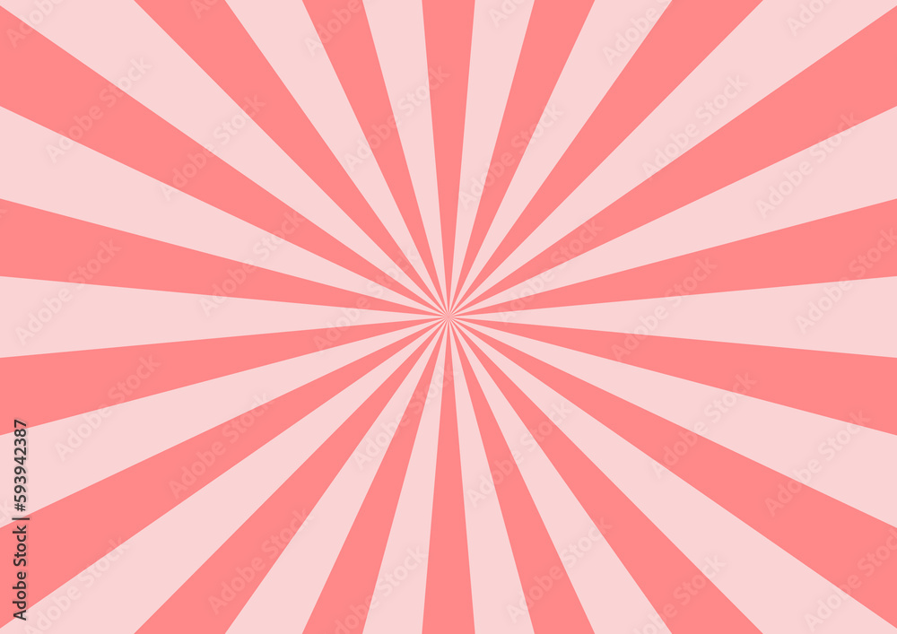 赤い集中線のシンプルな背景イメージ素材。A simple background image