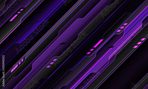 Abstract purple grey black cyber slash geometric layer overlap design modern futuristic technology background vector