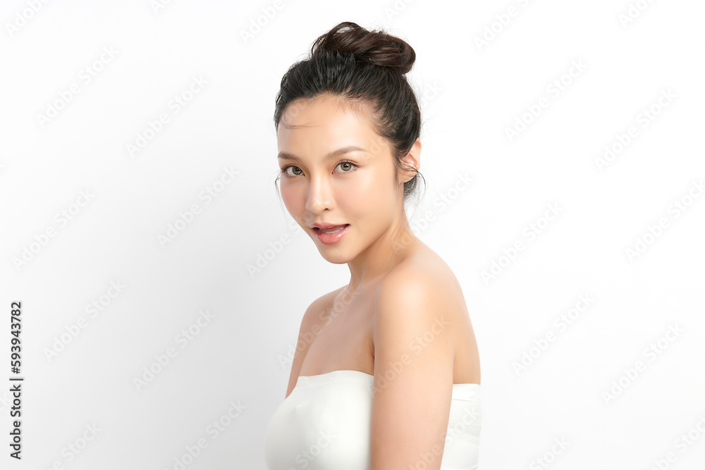 Beautiful young asian woman with clean fresh skin on white background, Face care, Facial treatment, Cosmetology, beauty and spa, Asian women portrait. Beautiful young asian woman with clean fresh skin on white background, Face care, Facial treatment, Cosmetology, beauty and spa, Asian women portrait.