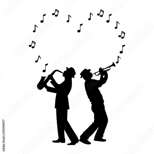 Illustration of a jazz trumpeter