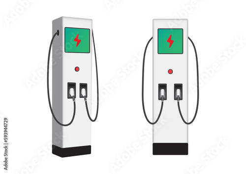 Charging station. Green energy technology. Ready to apply to your design. Vector illustration.