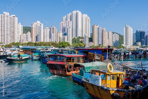 Sampan ride is a popular tourist activity to explore Aberdeen harbor and floating village - Aberdeen, Hong Kong