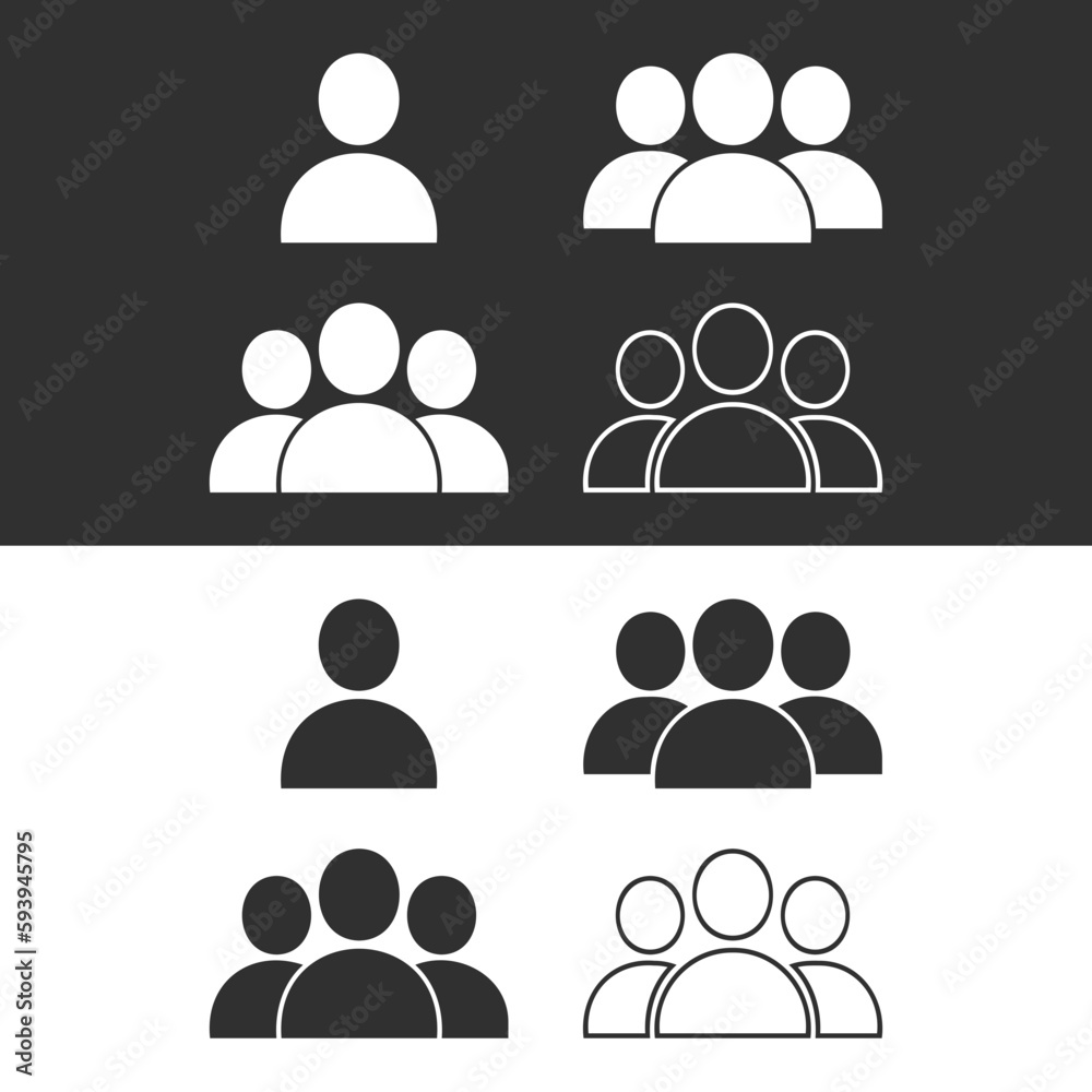 people line icon, group linear pictogram isolated on black people line icon, group linear pictogram isolated on black
