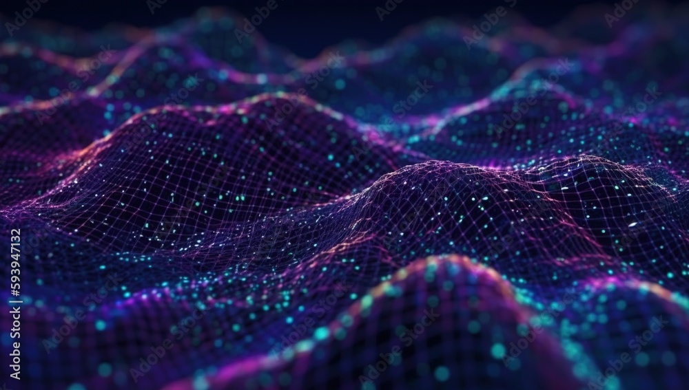 Futuristic background. Waves of leds. High tech feeling. Blue and magenta. Neon lights. Futuristic background. Waves of leds. High tech feeling. Blue and magenta. Neon lights.