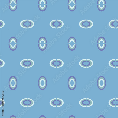 Vector abstract blue half of circles repeating pattern background.