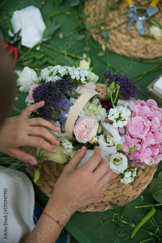Master class for children on making bouquets. Studying floral arrangements, creating beautiful bouquets with your own hands.